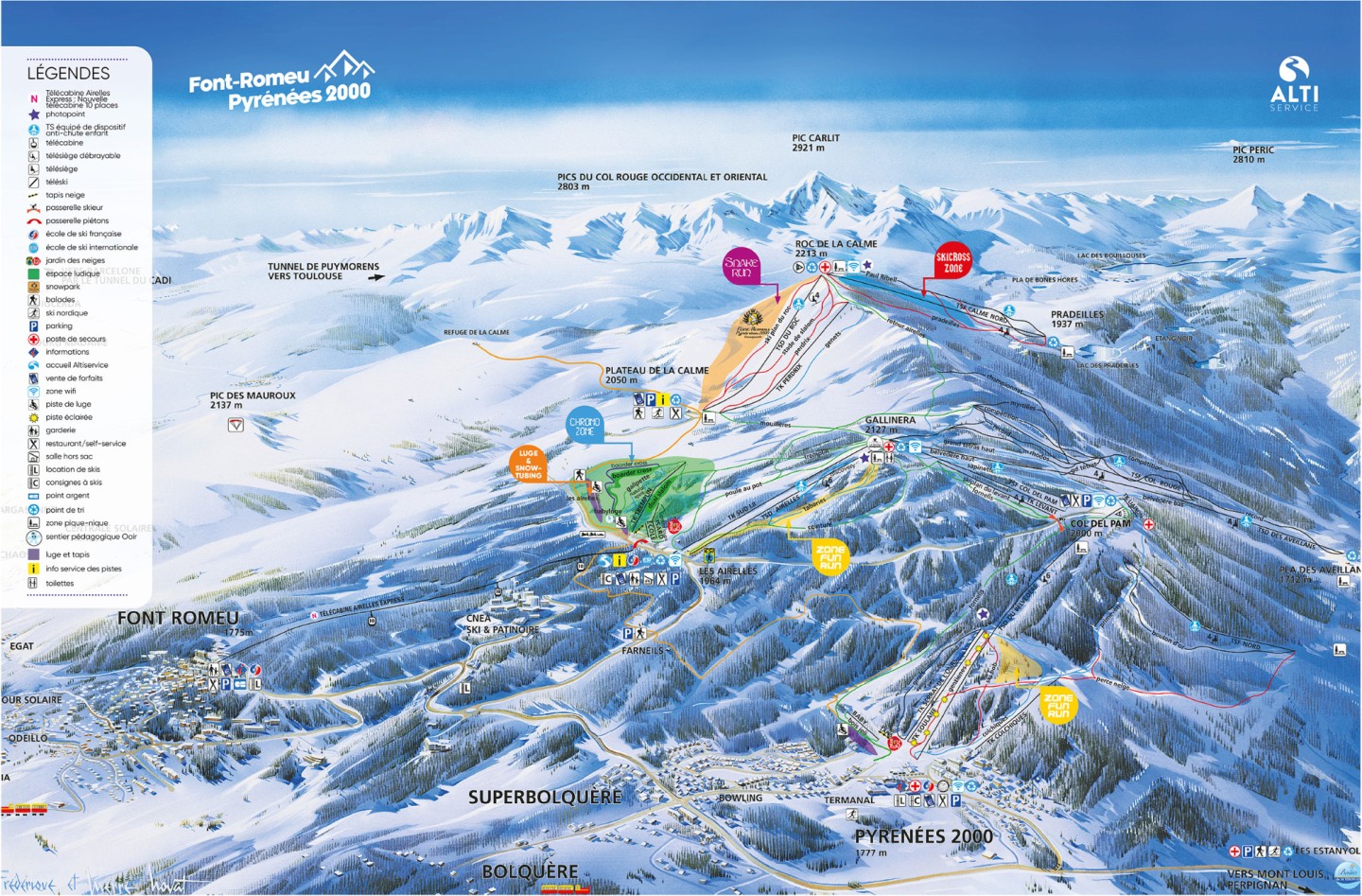 Plan des pistes Font Romeu 2024